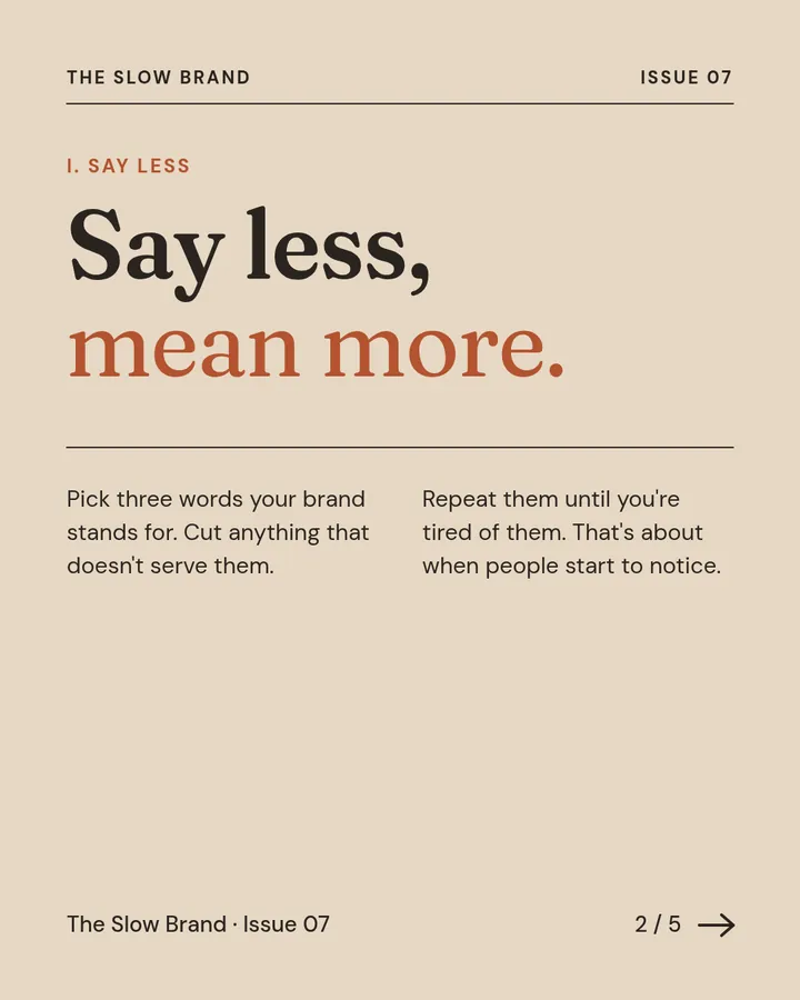 Chapter I: Say less, mean more