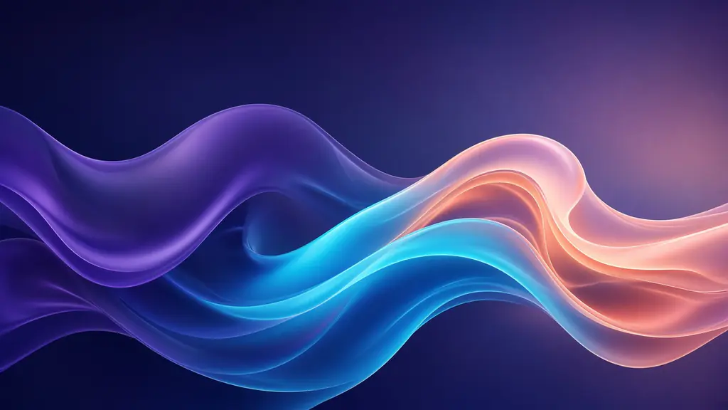 Abstract flowing violet and cyan shapes