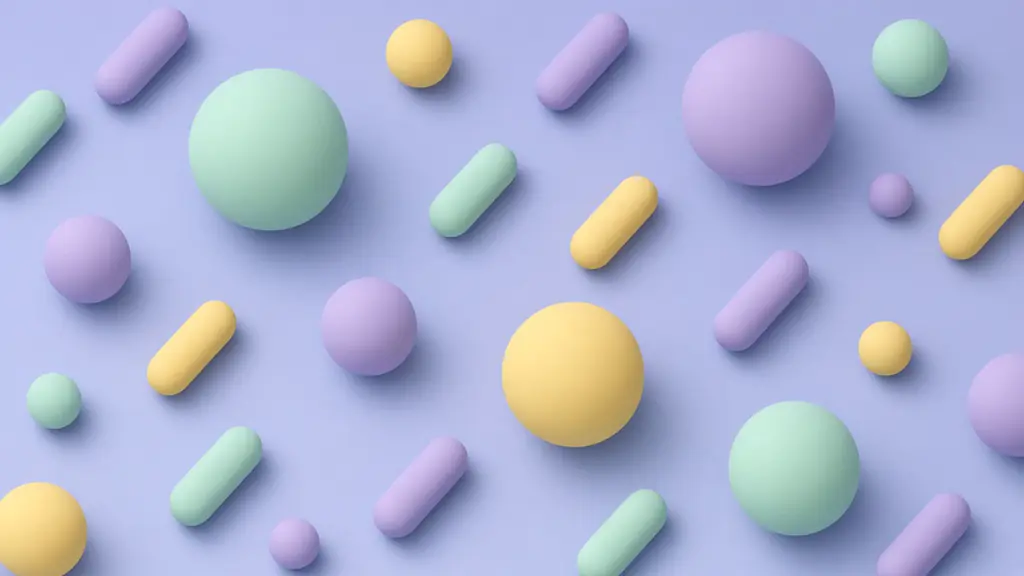 Soft violet and cyan pill shapes
