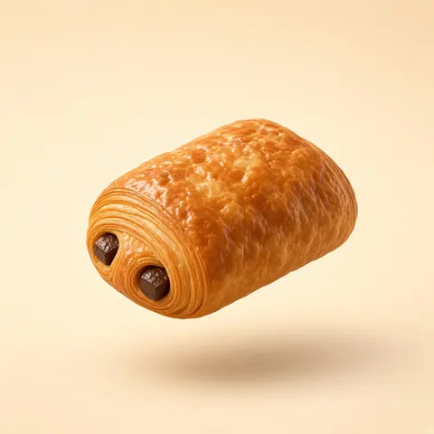 Pain au chocolat with two chocolate batons