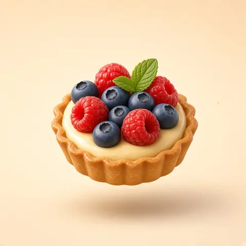 Berry tart with vanilla custard