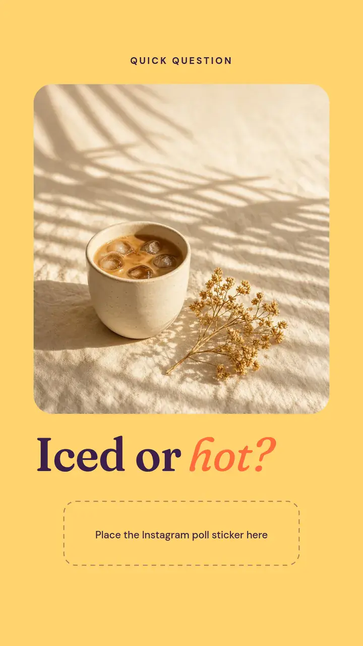 Poll story: Instagram story template sample for the fictional Marigold Studio